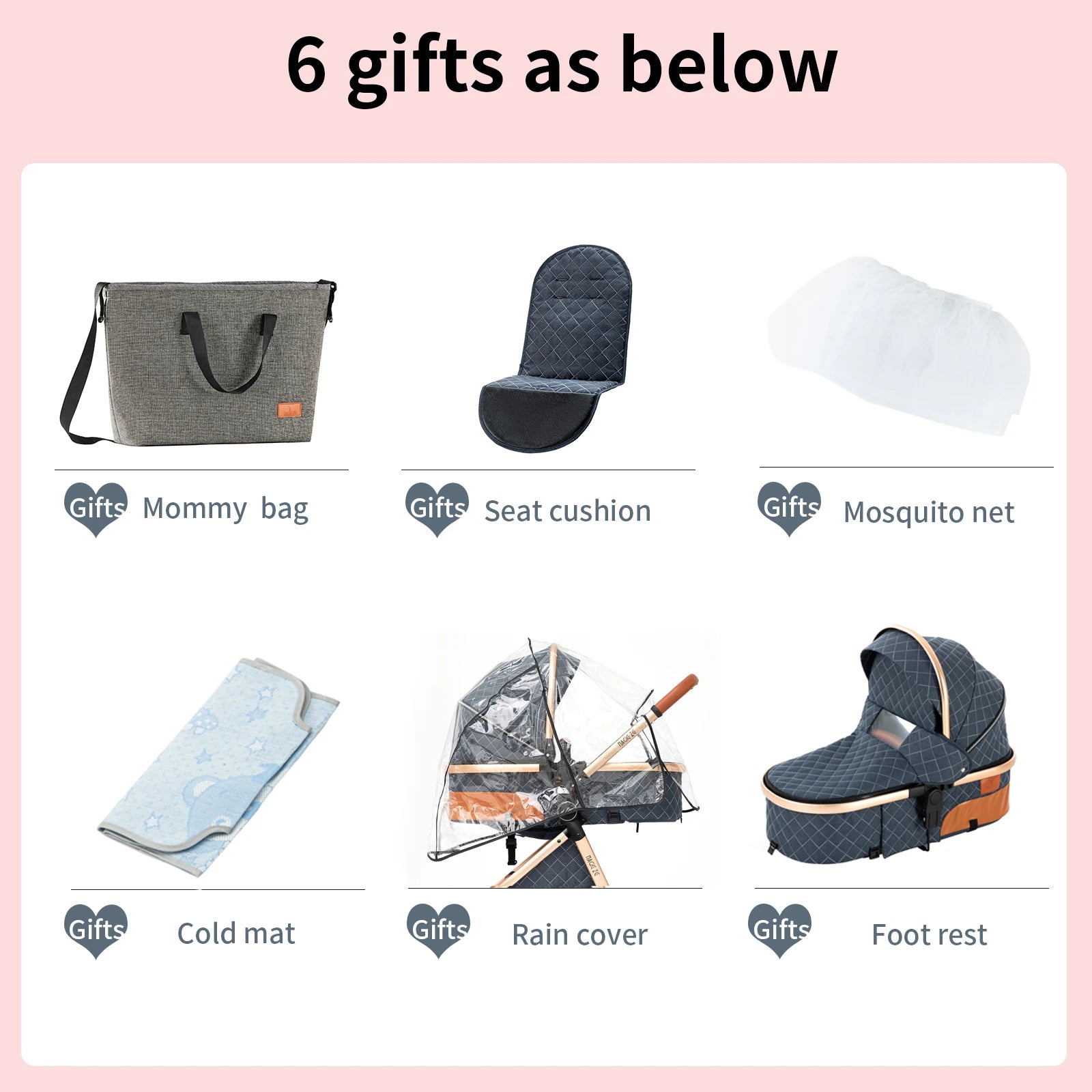 Kinderwagen, 3-in-1, leichtes Reisesystem, multifunktionaler Kinderwagen mit Aluminiumrahmen, 4-Rad-Kompaktwagen für Neugeborene