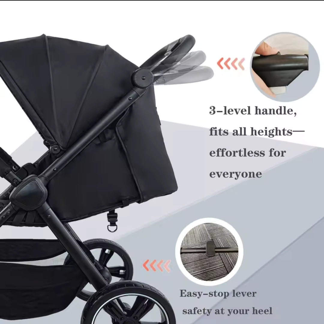 Robuster 3-Rad-Kinderbuggy mit Offroad-Reifen, Einhand-Lenkung & 5-Punkt-Gurt – Sportlich, Praktisch & Sicher bis 22 kg