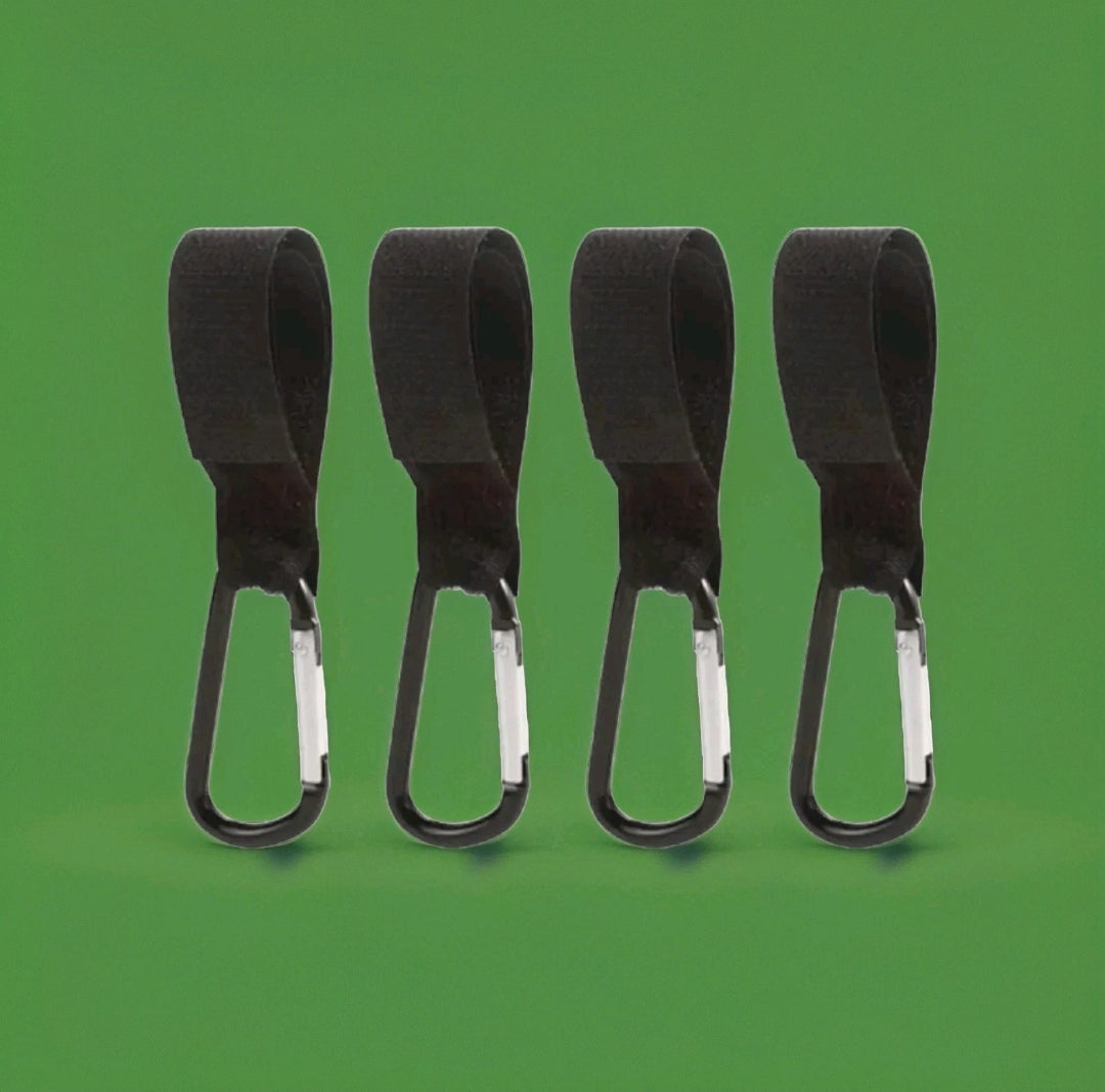 Kinderwagen Haken 4er Set Clips Aluminium für Wickeltasche Einkaufswagen Organizer