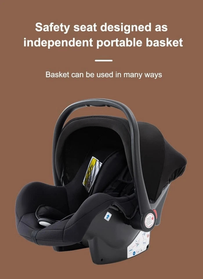 3in1 Kinderwagen Set – Wendbarer, klappbarer Buggy mit Zubehör (Schwarz)